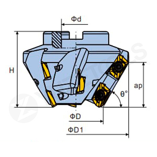 TKCM45AD19-D50-30-27R Корпусная фасочная фреза